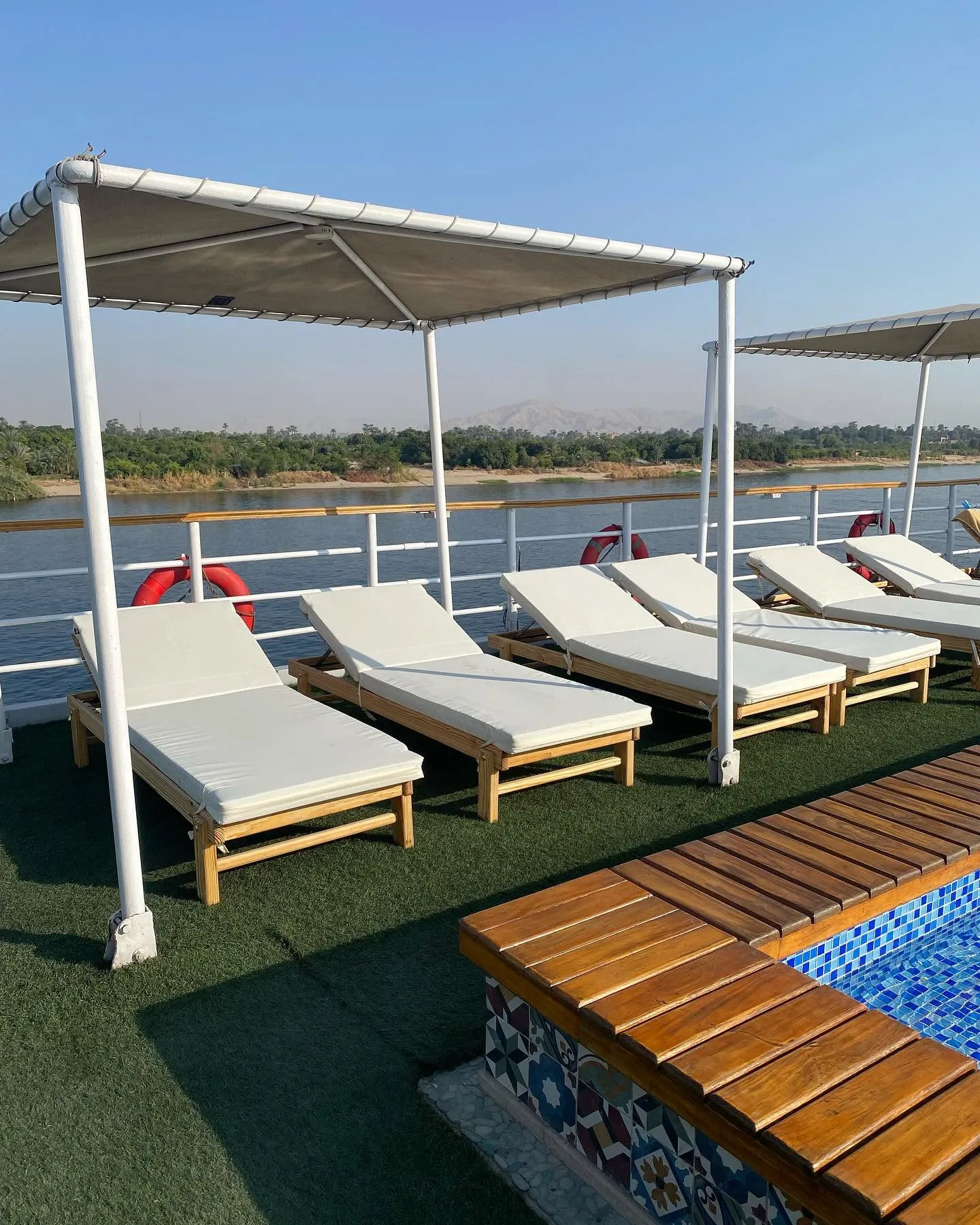 Sun deck of the Radamis I Nile Cruise Nile cruise